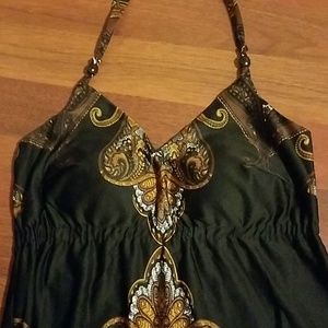 Snap brand long print dress